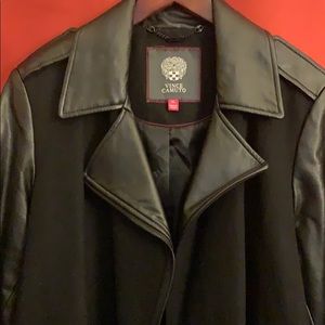 Vince Camuto Leather and Wool coat